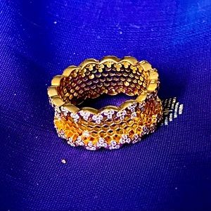 NEW: Pandora 18K CZ Lace Mesh Ring, Size 6.5 / 54